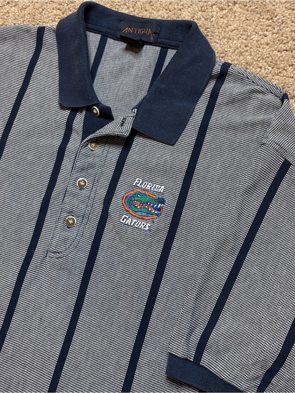 Vintage University Florida Gators Striped Polo Shirt
